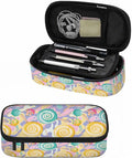 Lollipops Pencil Case Snacks Candies Colorful Cute Pencil Bag Pouch Box Organizer for College School Students Boy Girl