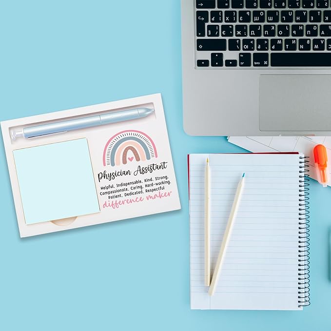 Physician Assistant Office Supplies Sticky Note Holder Decor, Physician Assistant Thank You Appreciation Gifts for Women Self-Stick Note Pad Holders W2B16