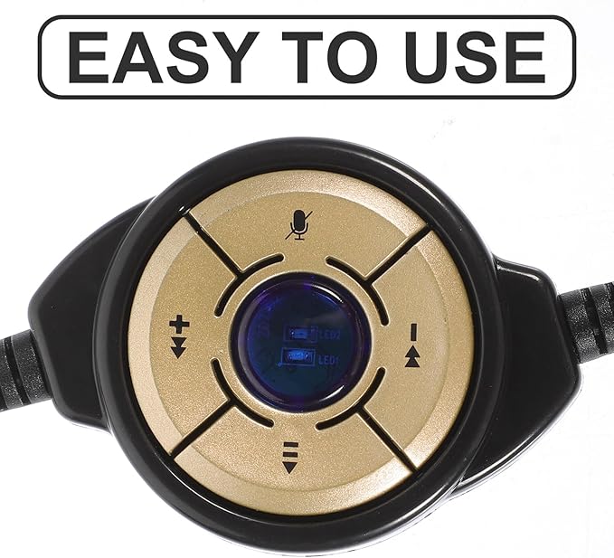 KALLORY USB Computer Headphone Single Ear Headset with Microphone for Call Center Office Use Black Head-Mounted Business Gaming Headset Compatible with PC and Cell Phone