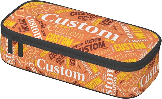 Custom Pencil Case with Name, Personalized Pen Bag Add Your Image Text, Large Storage Students Stationery Pen Box with Zipper Durable Pencil Box for Girls Boys Office School