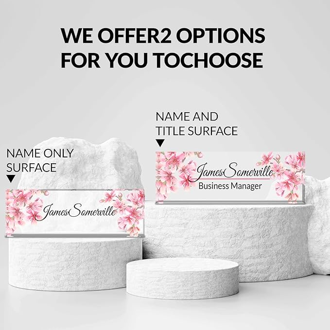 Desk Name Plate Personalized, Custom Name Plate for Desk, Acrylic Desktop Accessories, Office Gift & Decor for Women Men, Teacher Nurse Boss Employee Appreciation Gifts