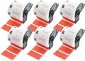 BETCKEY - Small Address/Barcode Labels Replacement for Brother DK-1209 (2.4 in x 1.1 in), Compatible with Brother QL Label Printers [6 Rolls/4800 Labels, Red]