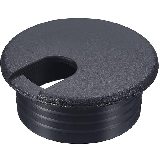 SATINIOR 10 Packs Desk Wire Cord Cable Grommets Cover Plastic PC Desk Cord Organizer Plastic Grommet Hole Cover for Arranging Managing and Hiding Office PC Desktop Cable(1.5 Inch, Black)