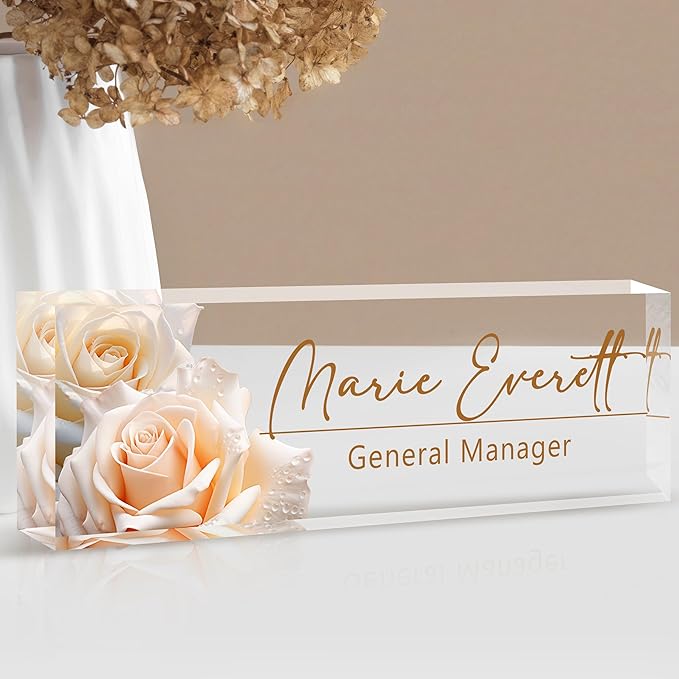 Custom Name Plate for Desk | Personalized Desk Name Plate | Personalized Boss Employee Appreciation Gifts | Acrylic Name Plate Office Desk Accessories