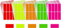 Royal Green Color Coding Labels neon 3 inch x 1 inch Rectangular Stickers in Bright Colors/Yellow/Pink/Orange/Green/Red - 160 Pack