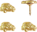 VW Bug Push Pins - Gold Volkswagen Bug Pins - for Cork Board, Maps, or Lapel Pin Use - Designed in USA - Set of 4