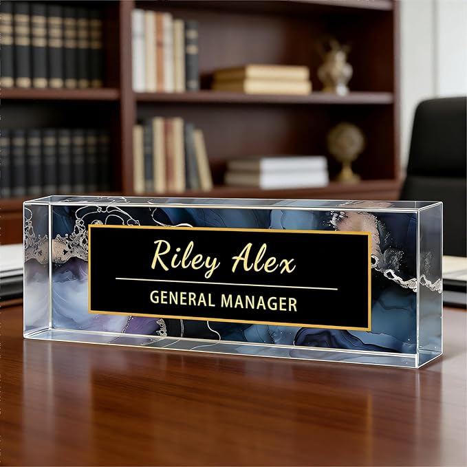Desk Name Plate Personalized, Office Decor Cute Desk Accessories for Employee Appreciation Gifts Office Gifts for Boss, Teacher (S4)