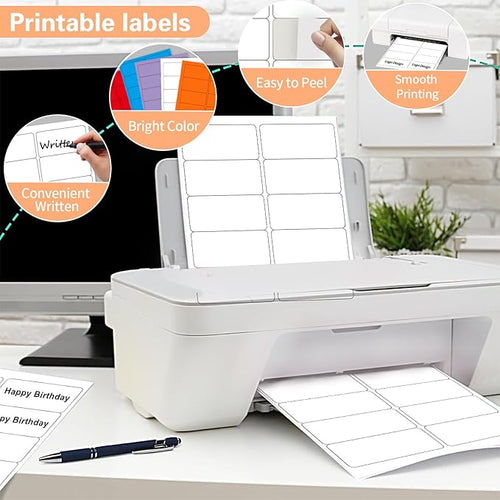 2''x 4" Address Labels, 200 Label Stickers- Laser/Ink Jet Printer Mailing Labels, 8.5"x11" White 20 per Sheet
