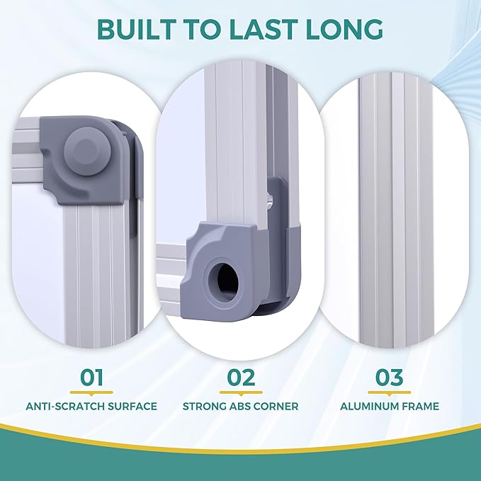 60"x 36" Large Magnetic Whiteboard for Wall - Anti-Ghosting Dry Erase Board for Office Collaboration, Classroom Teaching & Agile Management - Silver Aluminum Frame