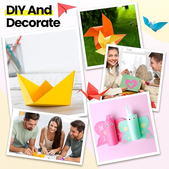 Yeaqee 200 Sheets Colored Construction Paper Bulk 8.5 x 11'' and 12 x 18'' Construction Lightweight Art School Supplies Colorful Craft Paper for Adults Arts and Crafts