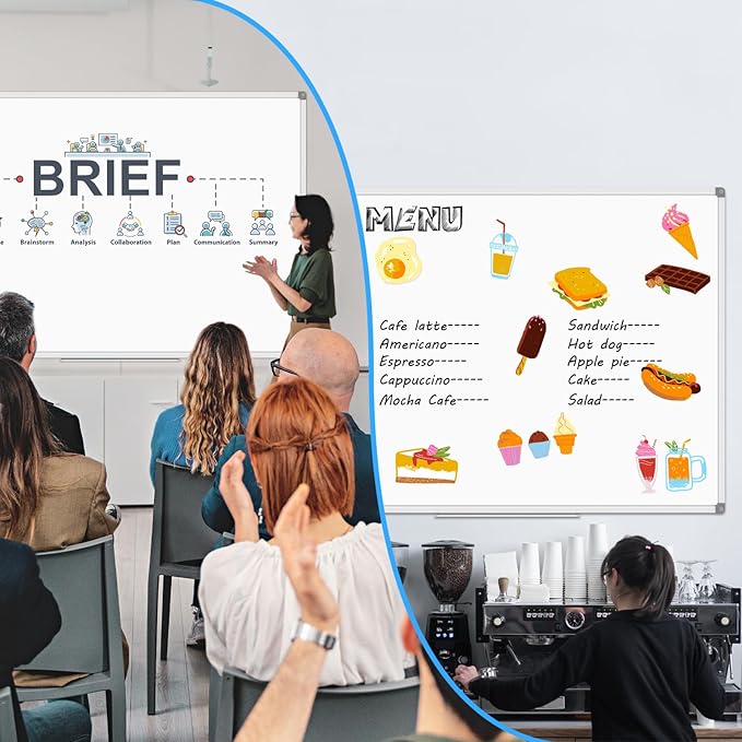 Lockways Dry Erase Board 60 x 40 Inch, Large Magnetic White Board Pack of 2, Aluminium Frame Whiteboard with Marker Tray for School, Office and Home