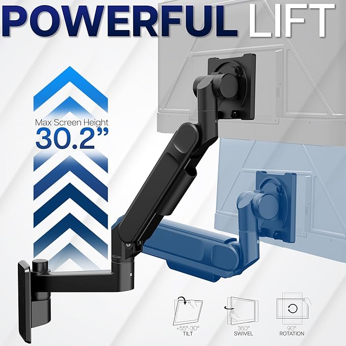 VIVO Ultrawide Monitor Wall Mount for up to 57 inch Screens, Holds 59.4 lbs, TV and Monitor Arm Designed for Samsung Odyssey Ark, Neo G9, ViewFinity S9, and More, Black, MOUNT-G57