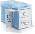 Mata1-USA Vertical ID Name Badge Holder (Clear, 2.25x3.5 Inch, 50 Pack), Plastic Nametag Card Holders with Zipper