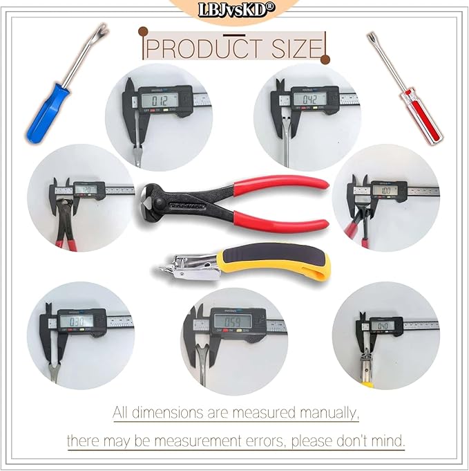 Upholstery Carpet Staple Remover and Nail Puller Remover Tool Set - Staple Puller & Tack Lifter Fastener Remover for Furniture Floor Wall Wood Case Car Photo Frames (4-PK)