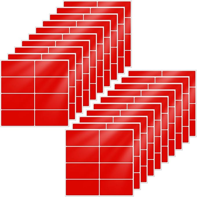 FINDAT Color Coding Stickers Rectangle 1.57×0.75 Inch Vinyl Red Sticker Removable Waterproof Writable File Folder Moving Labels for Boxes Home Office Marking 160 PCS