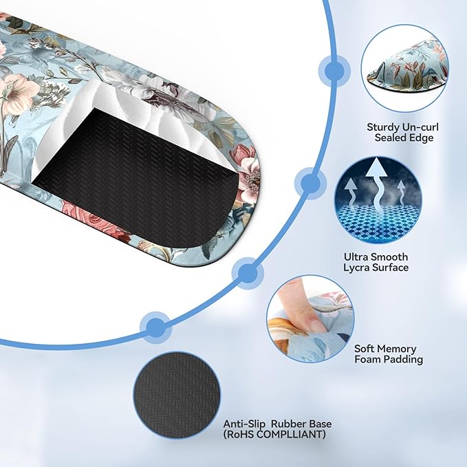 TECKNET Keyboard Wrist Rest and Mouse Pad with Wrist Support, Memory Foam Set for Computer/Laptop/Mac, Lightweight for Easy Typing & Pain Relief Ergonomic Mousepad