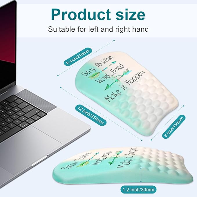 Ergonomic Sloped Mouse Pad with Massage Wrist Rest, Pain Relief Wrist Mouse pad with Memory Foam Non-Slip PU Base, Mouse Pad with Wrist Support for Wireless Mouse & Desk,Y Make it Happen