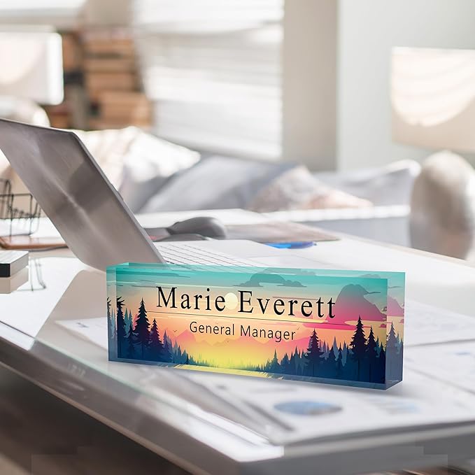 Custom Name Plate for Desk | Personalized Desk Name Plate | Personalized Boss Employee Appreciation Gifts | Acrylic Name Plate Office Desk Accessories