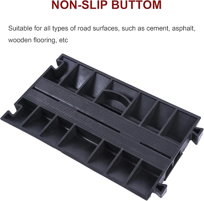 OrangeStar 6 Pack 17" Cable Protector Cover Ramps, 2-Channel Floor Protective Wire Cord Ramp, Heavy Duty Driveway Speed Bump