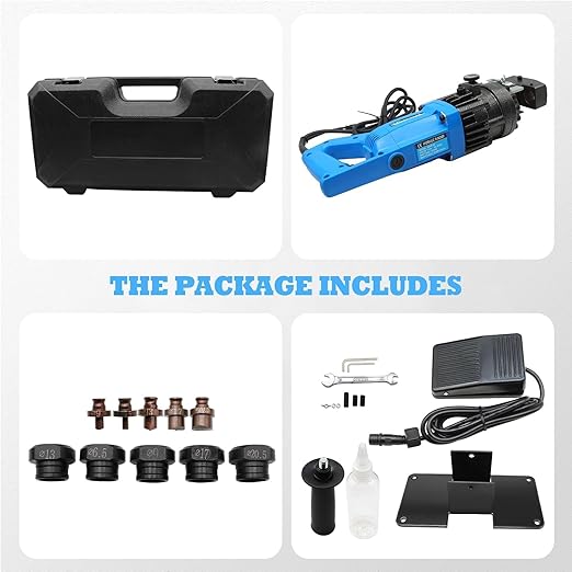 1200W 110V Electric Hydraulic Hole Punch Hydraulic Hole Punching Tool Metal Punch Compatible with Steel Copper Aluminum Iron Alloy (Upgrade Version)