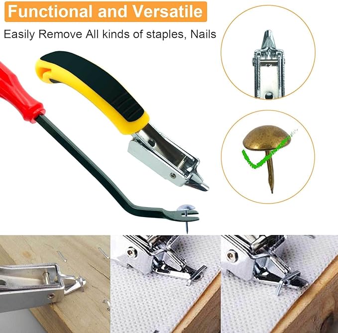 VERCCA Upholstery Staple Remover, Staple Puller, Upholstery Tools Tack Lifter, Nail Puller Carpet Staple Remover Tool for Furniture Floor Carton Photo Frame Office 2pcs