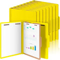 Skyygemm 24 Pcs Classification Folders Letter Size, 1 Divider Pressboard File Folder with Fasteners, Expanding File Organizer Bulk for Teachers, Clergy, Office, Church, Christmas Donations (Yellow)