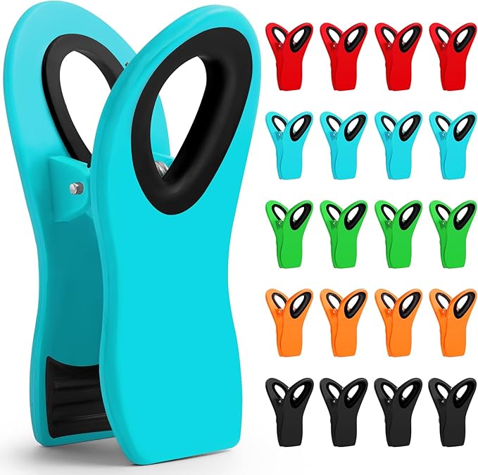 Jetmore 20 Pack Chip Clips, Bag Clips, Paper Clips, Binder Clips, Magnetic Clip for Chips and Other Food Bags, Snack, Office & Kitchen Use, Chip Clip Heavy Duty, Office Paper Clamps