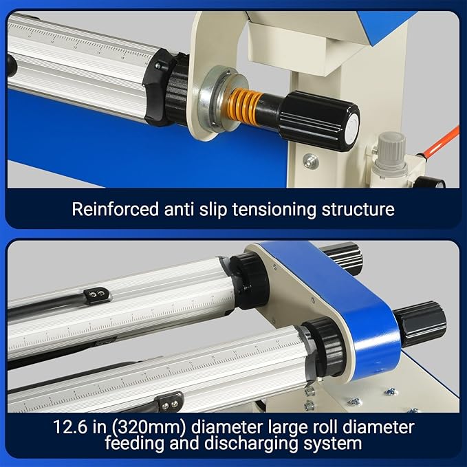 65" Full-Auto Cold & Heat Assisted Laminator Machine with 4 Trimmers, Max Speed 40ft/min, 63" Max Width, 1.1" Max Thickness, Infrared Heating, Digital Control for Vinyl Graphics, Inkjet Prints,1700-B2