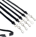 Specialist ID Bulk 25 Pack - Premium Flat Breakaway Lanyards for ID Badges & Badge Holders - 3/8" Wide Woven Safety Lanyard with Metal Swivel Hook for Teachers, Students, Cruise, Office (Black)