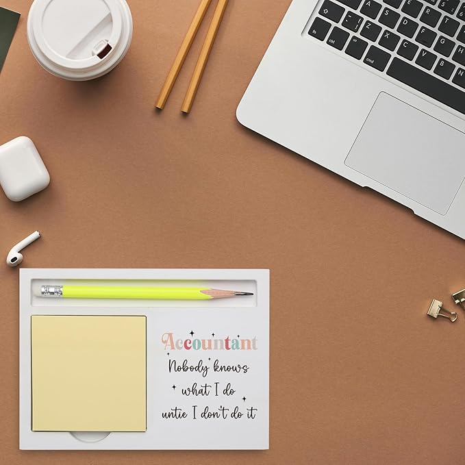 Funny Thank You Accountant Gift Sign, “Nobody Knows What I Do Until I Don’t Do It” Décor for CPA Bookkeeper Tax Preparer Auditor Finance Coworkers, Retirement Promotion Desk Note Holder KBB12