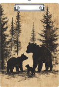 Bear Pine Tree Forest Clipboard Decorative Clip Board with Metal Clip A4 Standard Size 12.5" X 8.7" for Teacher Students Nurses Office