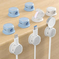 Magnetic Cable Clips, Adjustable Cord Holder Management, Adhesive Wire Keeper Organizer for Home Office Desk Phone PC Car Wall Desktop Nightstand Appliance (9-PCS White & Blue)