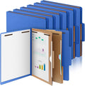 Skyygemm 12 Pcs Classification Folders Letter Size, 2 Pocket Dividers Pressboard File Folder with Fasteners, Expanding File Organizer Bulk for Teachers, Clergy, Office, Church, Christmas (Dark Blue)