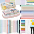 HRFGWDD 52 PCS Aesthetic School Supplies with Highlighters, Mechanical Pencils, Color Ink Gel pens, Pencil Case, Bible Study Supplies, Pens Pencils and Highlighters Set, Stationary Set for Student