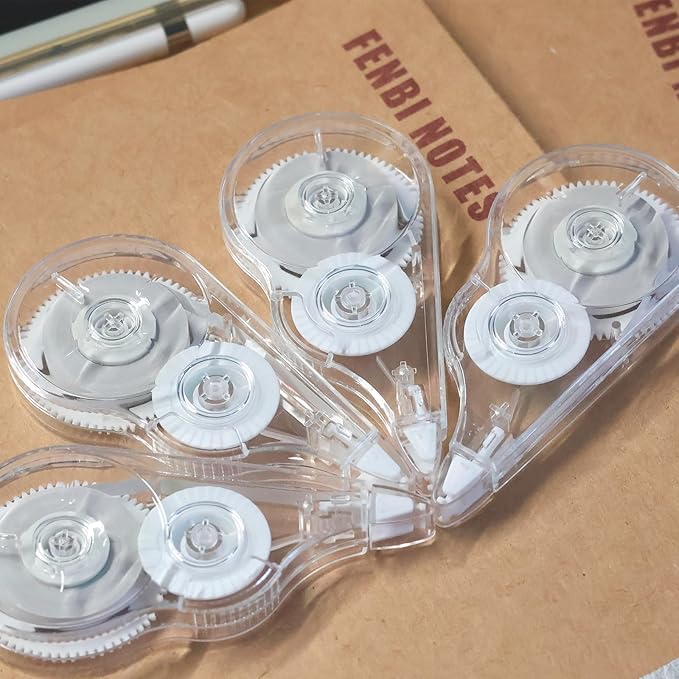 Tramboo 16 Pcs 39.4 Ft Clear Correction Tape, White Wrong Out Tape Roller Bulk for Noting, Teacher Supplies, School, Office