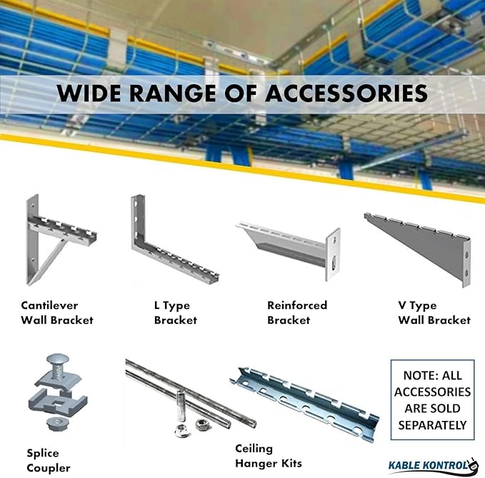 Kable Kontrol Cable Tray- 5 Feet Long - 18" Width, 4” Depth – Wire Mesh Tray Cable Management Rack Cords Organizer Cable Basket, Zinc Plated Steel NEC Approved for Network, Fiber Optic, Cabling