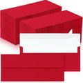 Jutom 500 Pcs Kraft Envelopes Letter Size Bulk #10 Business Strong Sealed 4-1/8 x 9-1/2 in Flap Office Printable Mailing Envelopes Windowless Invisible(Red)