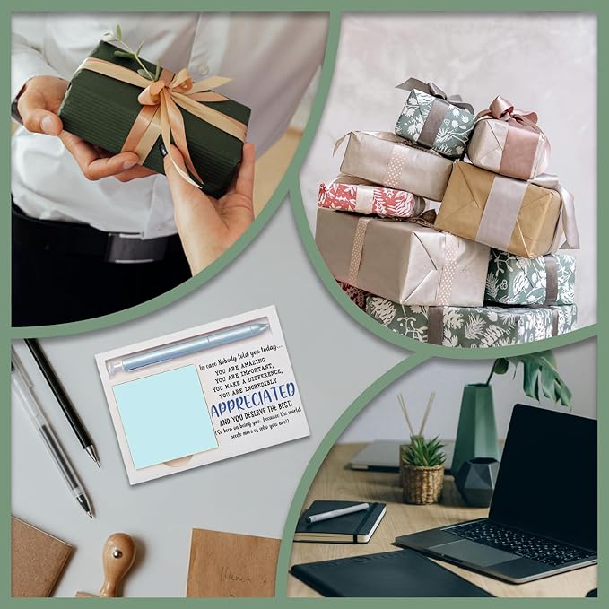 Inspirational Office Supplies Sticky Note Holder Decor, Motivational Appreciation Gifts for Women Men Self-Stick Note Pad Holders W2B38
