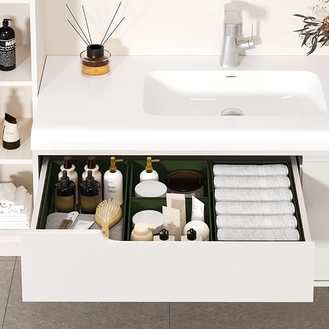 DIMJ Drawer Organizer Clothes, 15 Pack Dresser Organizer, Foldable Closet Organizers and Storage, Fabric Dresser Bins, Drawer Dividers for Nursery, Baby Clothes, Underwears, Sock (Green)