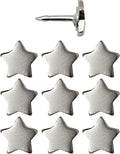 Mini Star Push Pins - Silver Mini Star Pins - for Cork Board, Maps, or Lapel Pin Use - Designed in USA - Set of 10