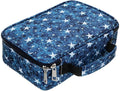 BTSKY Zipper Pens Pencil Case with Pattern-Multi-functional Stationery Pencil Pouch 36 Large Stretchy Slots for 72 Colored Pencils(Star Blue)
