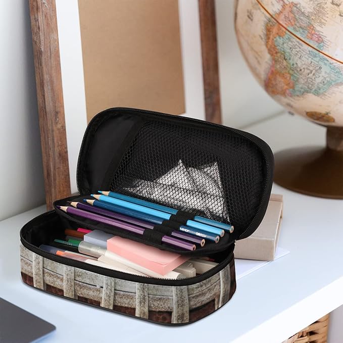 Pardick Rugby Ball Big Capacity Pencil Pen Case Football Large Pencil Pouch with Zipper Compartments Pencil Bag for Boys Girls Adults Student Office School Supplies