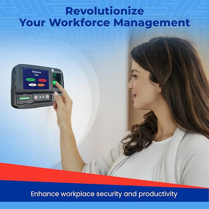 Biometric Time Clock for Employees Attendance - Subscription Clock in Machine for Employees - Pin, Face Scanner, Palm & Fingerprint Time Clocks for Employees Small Business - 2 RFID Time Clock Cards