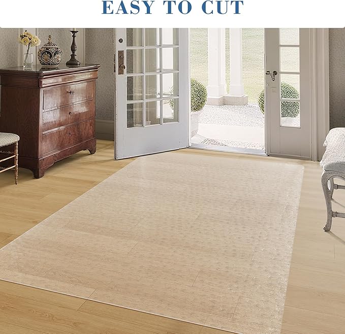 Chair Mat for Hard Floors, Tydle 36" x 60" Office Chair Mat for Hardwood Floors, Non-Slip Plastic Floor Mat for Gaming Chairs, Hard Floor Protector Computer Desk Vinyl Mat for Home Office (Clear-Rose)