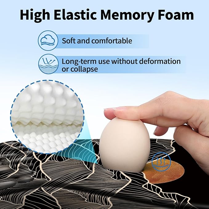 YIWEI Ergonomic Mouse Pad with Wrist Rest - Comfortable Office Mousepad with Memory Foam Wrist Support for Carpal Tunnel Relief, Mouse Pads with Non-Slip Base for Gaming and Home (Sunset)