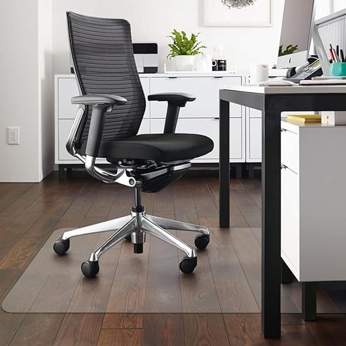 Azadx Office Chair Mat for Hardwood Floor Clear Chair Mat for Easy Glide and Protection Floor Protector for Under Desk Chair Mats Plastic Floors Mat for Office Chair(45" x 53" for Hard Floor)