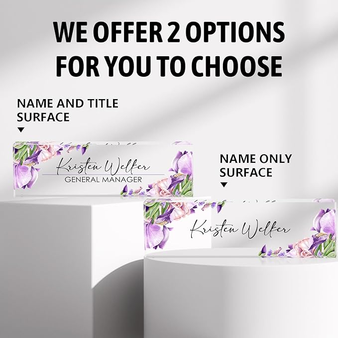 Personalized Lily Name Plates for Office - Gifts for Teacher, Boss, Employee Appreciation - Desk Decor