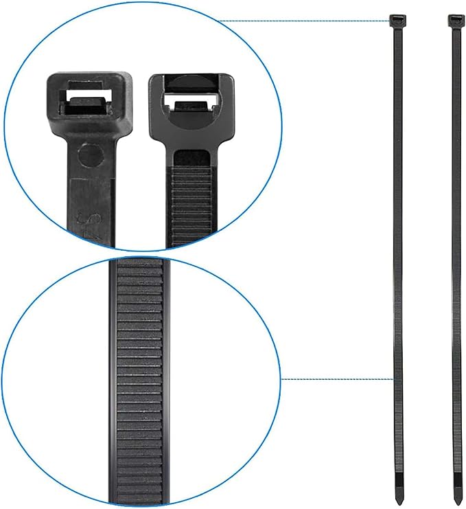 12-Inch Heavy-Duty Nylon Zip Ties, 100-Pack – 120lb Tensile Strength, Secure & Reliable for Industrial, DIY, Workshop, and Travel (Black/White) by LANGTSA