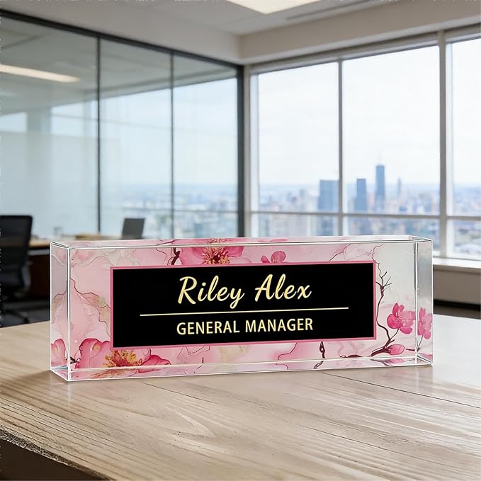 Desk Name Plate Personalized, Office Decor Cute Desk Accessories for Employee Appreciation Gifts Office Gifts for Boss, Teacher (S2)