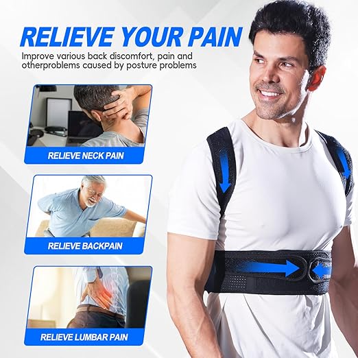 IYDoaMea Posture Corrector for Women and Men ( Order A Size Up ) Upgraded Back Brace Support, Adjustable Shoulder Straightener for Improving Back Posture, Relief for Upper and Lower Back, Lumbar, Neck, Shoulder Pain (L(35.4~41.3))